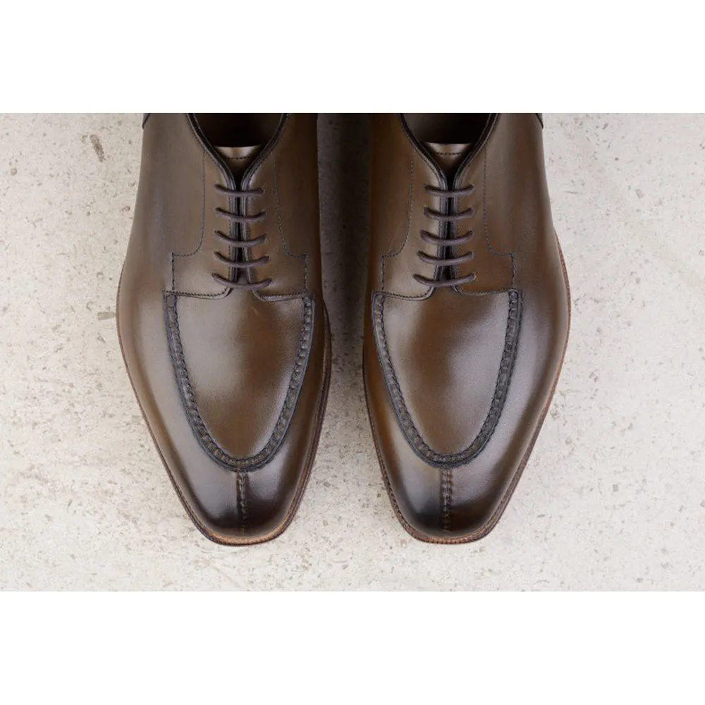 Olive Green Leather Hamlet Derby Shoes sold by Costoso Italiano product image thumbnail 4