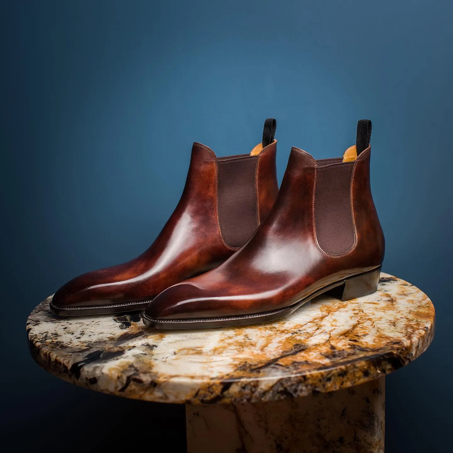 Tan Leather Lucca Slip On Chelsea Boots - AW24 sold by Costoso Italiano