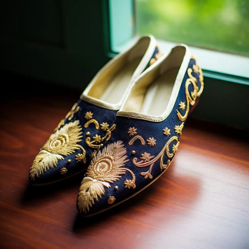 Blue Velvet Hand Work Zardozi Peshawari Loafers | Wedding Shoes for Groom | Shoes for Haldi Mehendi Sangeet sold by Costoso Italiano