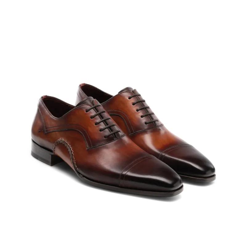 Height Increasing Brown Leather Byron Bay Oxfords Shoes sold by Costoso Italiano