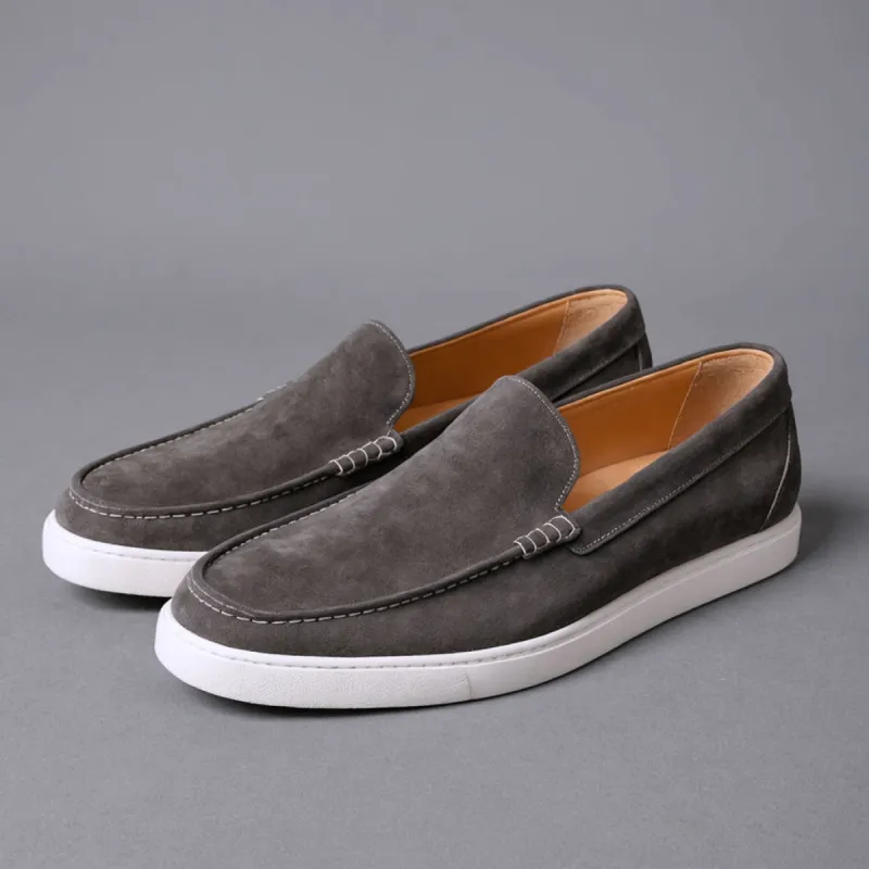 Grey Suede Leather Anthea Slip On Sneakers sold by Costoso Italiano