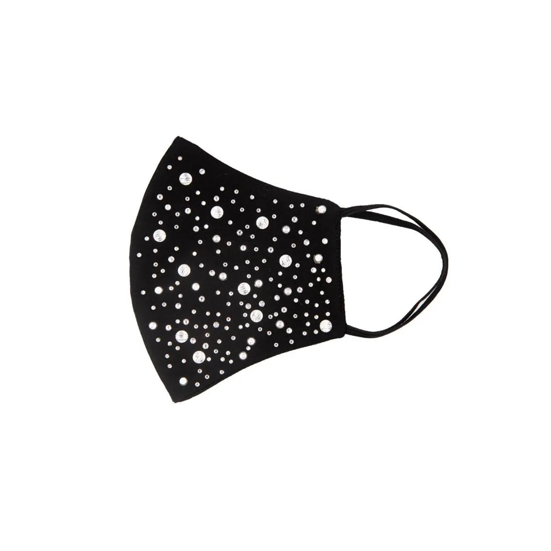 Black Silk Mask with Star in Night in Swarovski Crystals sold by Costoso Italiano