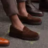 Brown Suede Belize Chunky Penny Loafers - With Track Soles - AW24 sold by Costoso Italiano