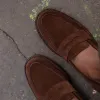 Brown Suede Belize Chunky Penny Loafers - With Track Soles - AW24 sold by Costoso Italiano