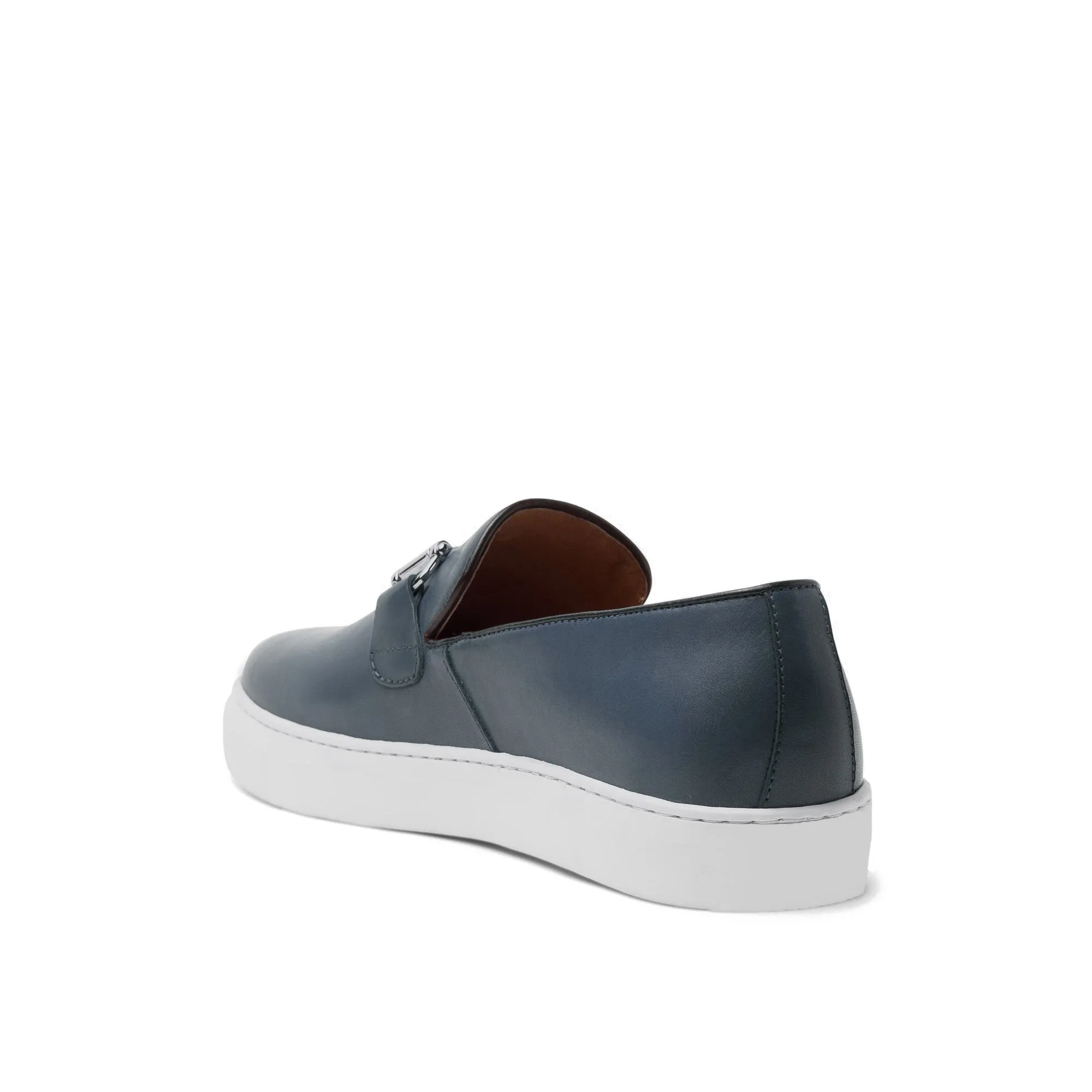 Height Increasing Blue Leather Alvin Horse Bit Slip On Sneakers sold by Costoso Italiano product image thumbnail 3
