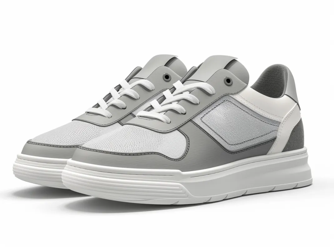 Grey & White Leather Mint Lace-Up Sneakers with White Sole - Summer 2024 Collection sold by Costoso Italiano