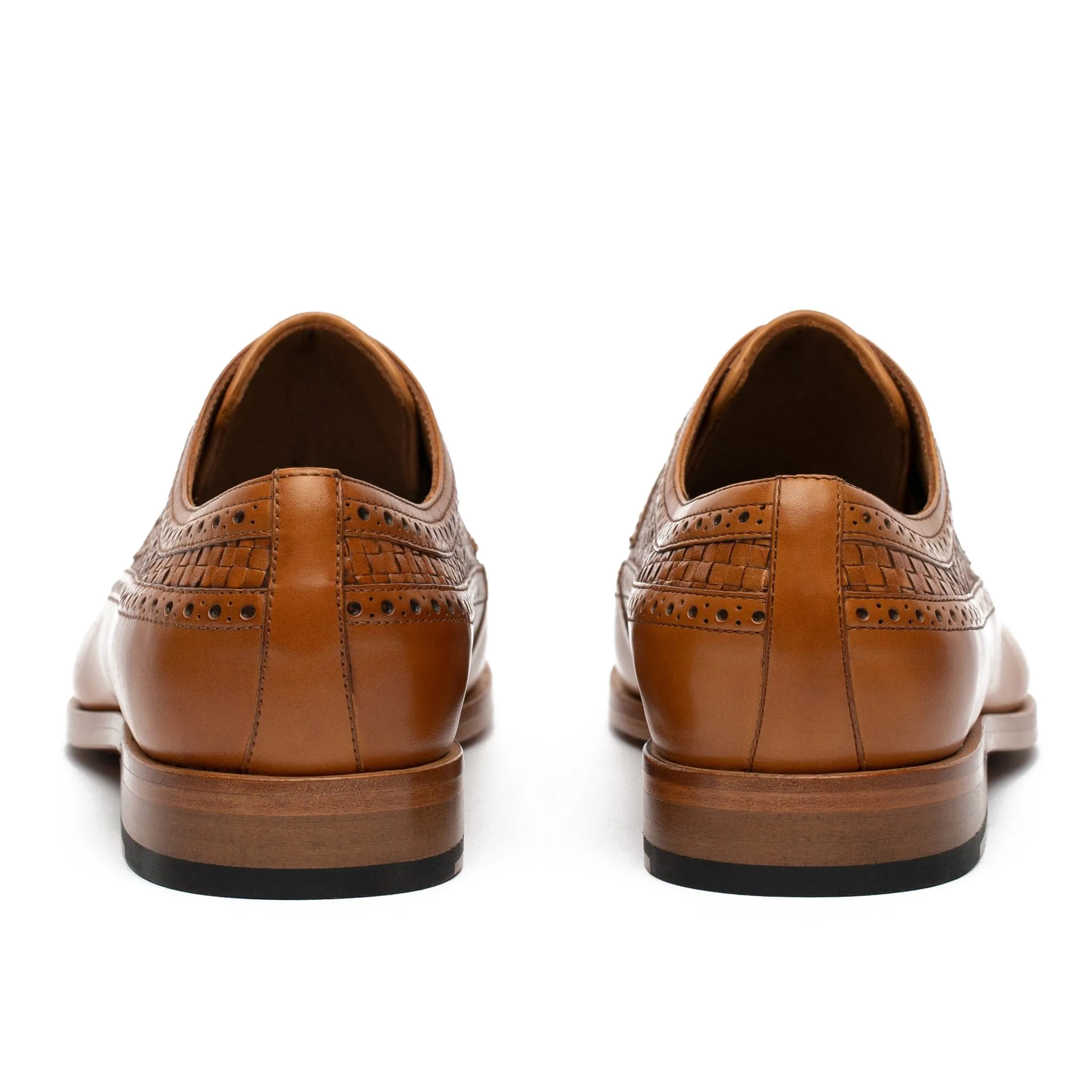 Tan Braided Leather Norwood Brogue Derby Shoes sold by Costoso Italiano product image thumbnail 3