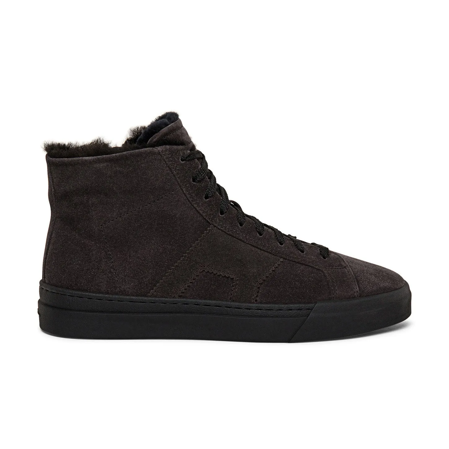 Brown Suede Wolfton Lace Fleece Lined Up High Top Sneakers - AW24 sold by Costoso Italiano product image thumbnail 2