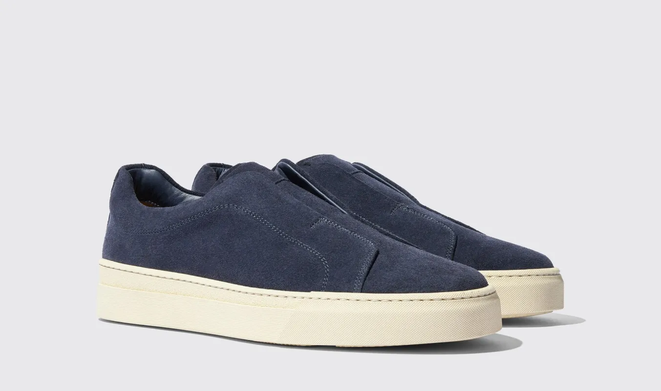 Navy Blue Leather Sky Surge Slipon Sneakers - Summer 2024 Collection sold by Costoso Italiano