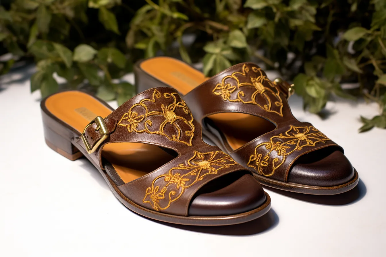 Brown Leather Hand Work Zardozi Peshawari Loafers | Wedding Shoes for Groom | Shoes for Haldi Mehendi Sangeet sold by Costoso Italiano