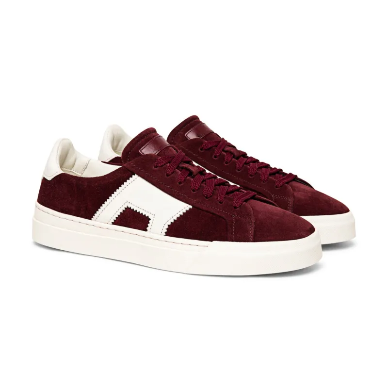 Burgundy Suede Amelie Lace Up Sneakers - AW24 sold by Costoso Italiano