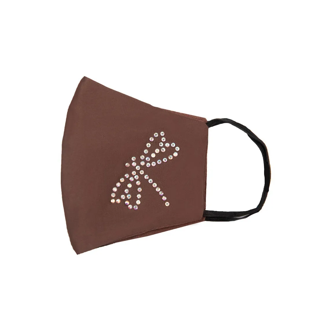 Brown Silk Mask with Dragonfly in Swarovski Crystals sold by Costoso Italiano product image thumbnail 2