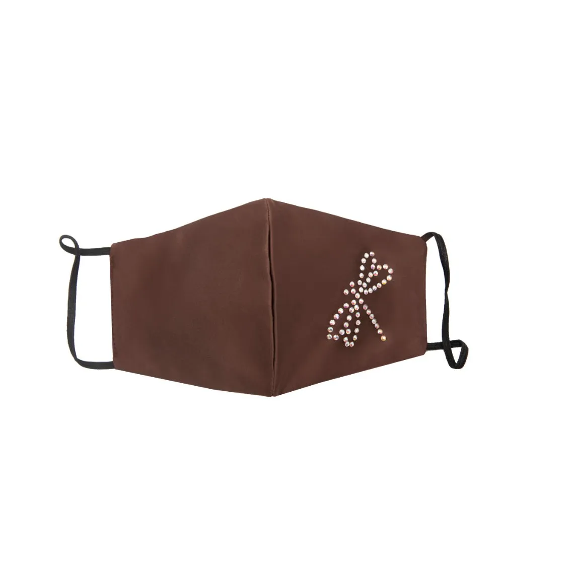 Brown Silk Mask with Dragonfly in Swarovski Crystals sold by Costoso Italiano