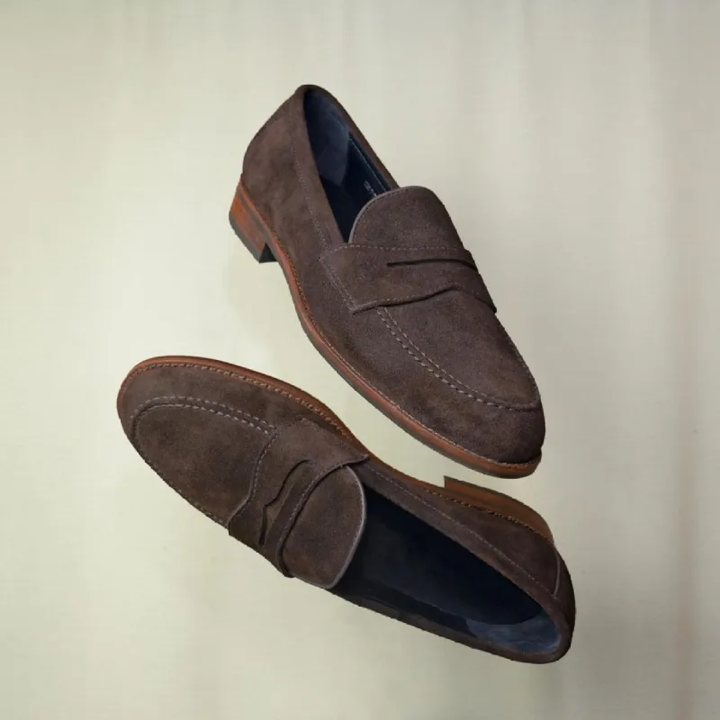 Brown Suede Eduardale Penny Loafers - SS23 sold by Costoso Italiano