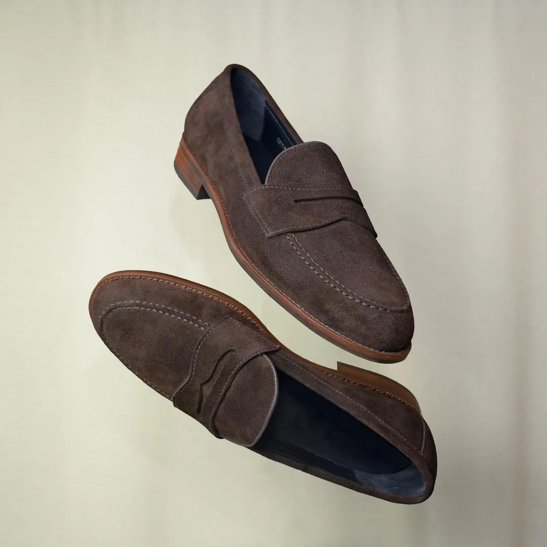 Brown Suede Eduardale Penny Loafers - SS23 sold by Costoso Italiano
