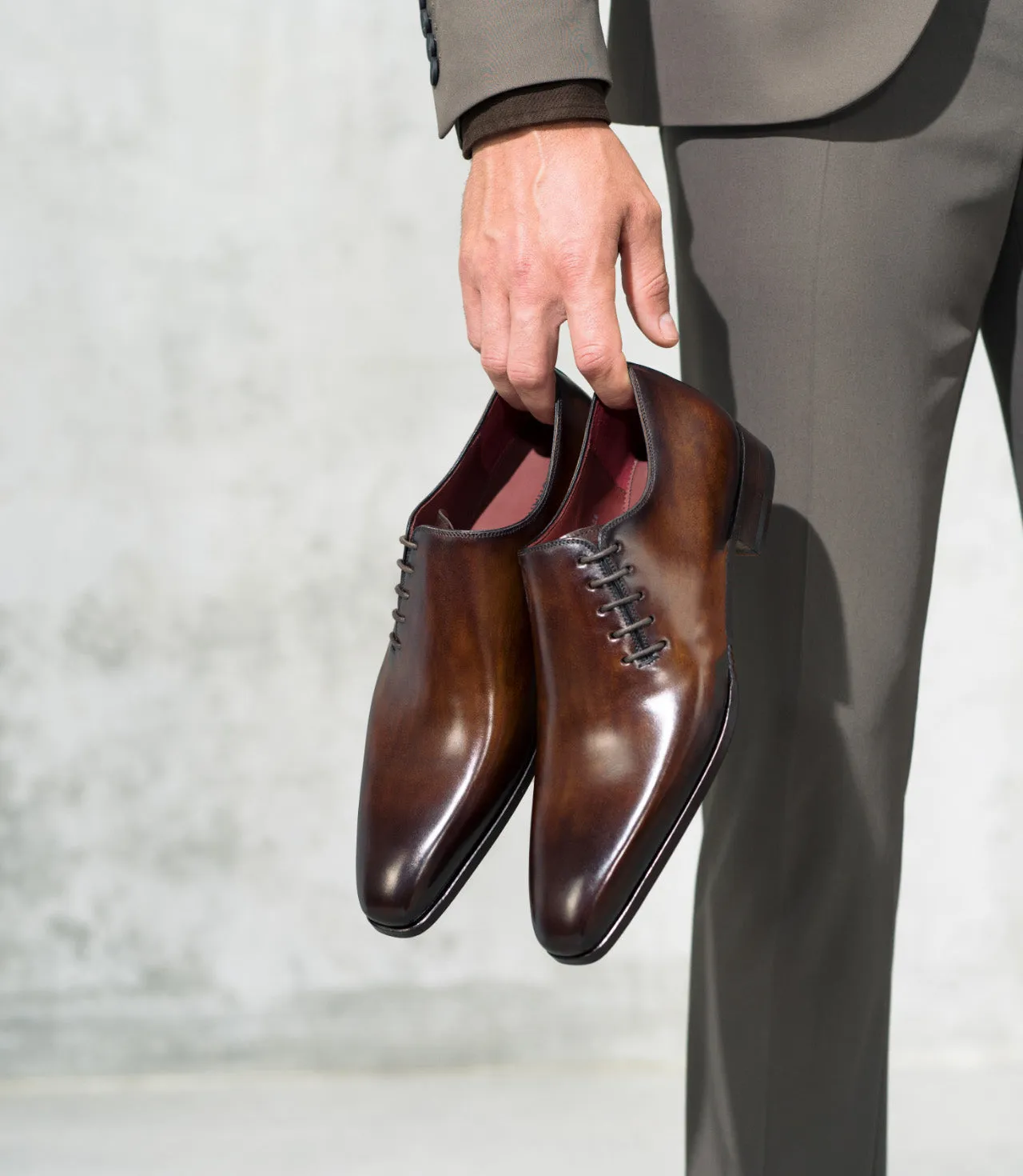 Brown Leather Evzen Lace Up Whole Cut Oxfords - SS23 sold by Costoso Italiano