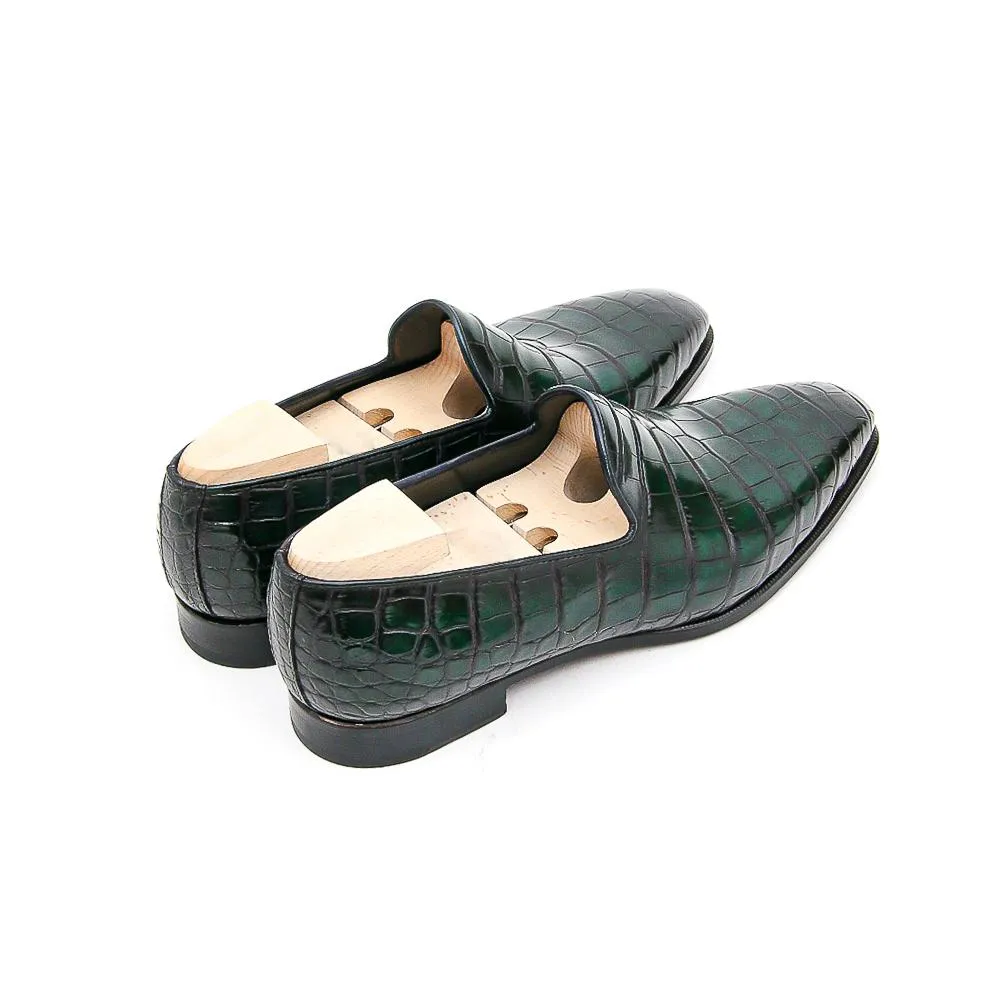 Flat Feet Shoes - Goodyear Welted Sardoal Emerald Green Leather Loafer With Violin Leather Sole with Arch Support sold by Costoso Italiano product image thumbnail 4