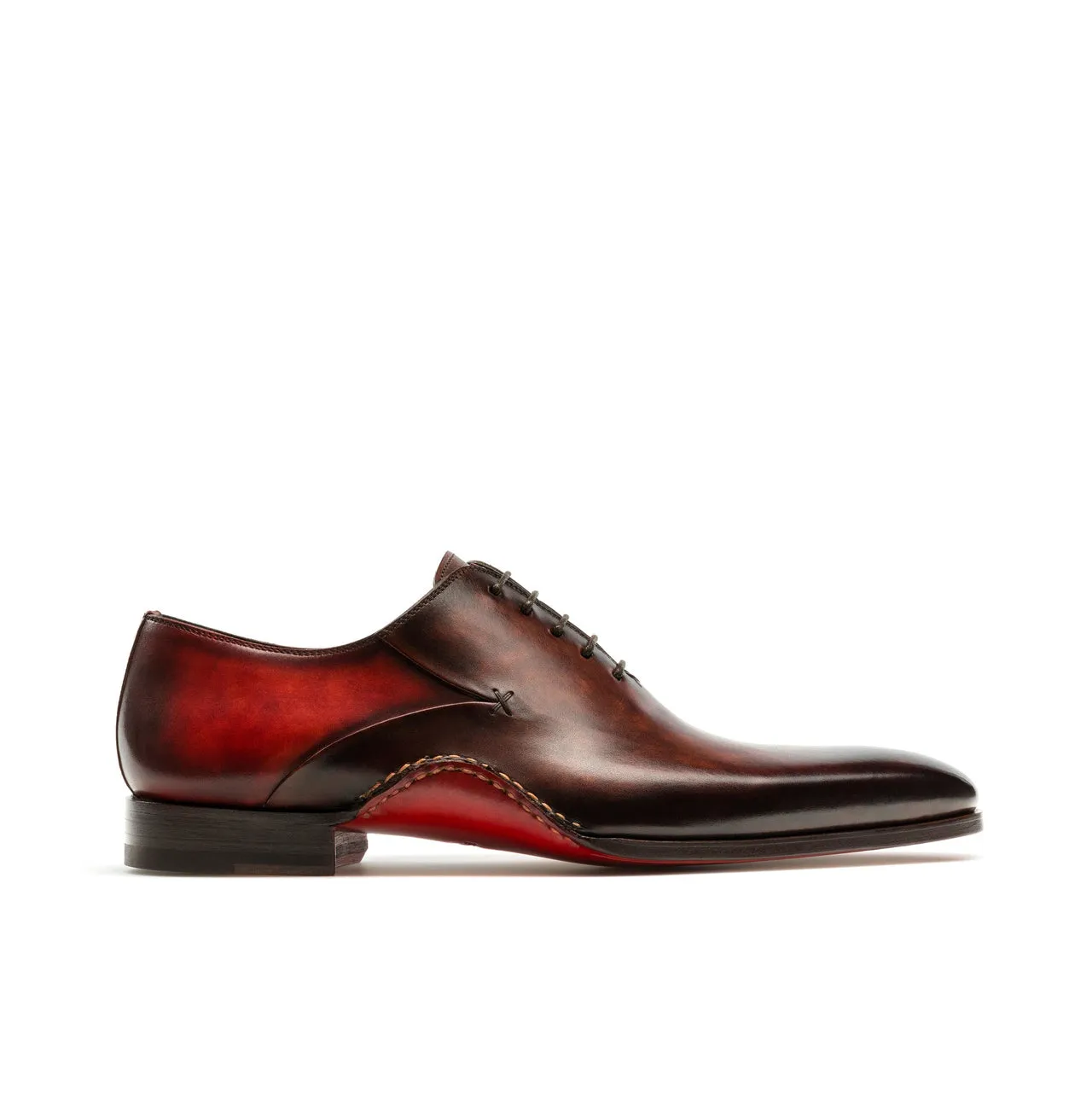 Height Increasing Red & Brown Leather Cobar Oxfords Shoes sold by Costoso Italiano product image thumbnail 2