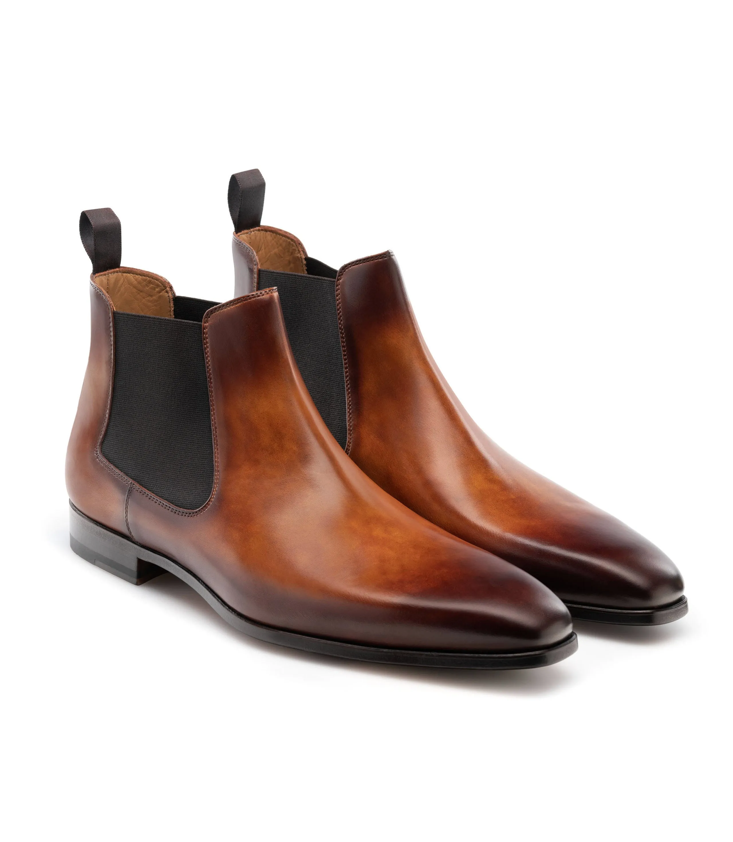 Height Increasing Tan Leather Fenland Slip On Chelsea Boots sold by Costoso Italiano