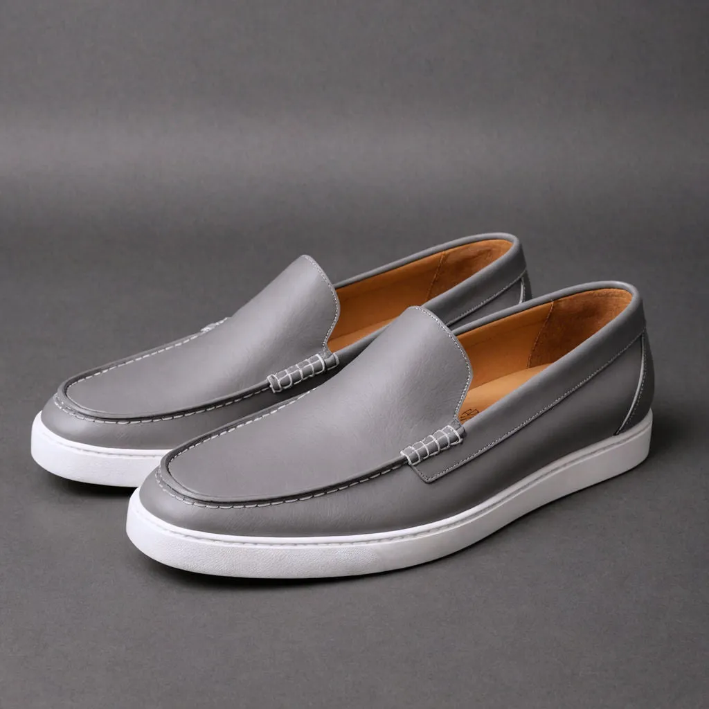 Grey Leather Anthea Slip On Sneakers sold by Costoso Italiano