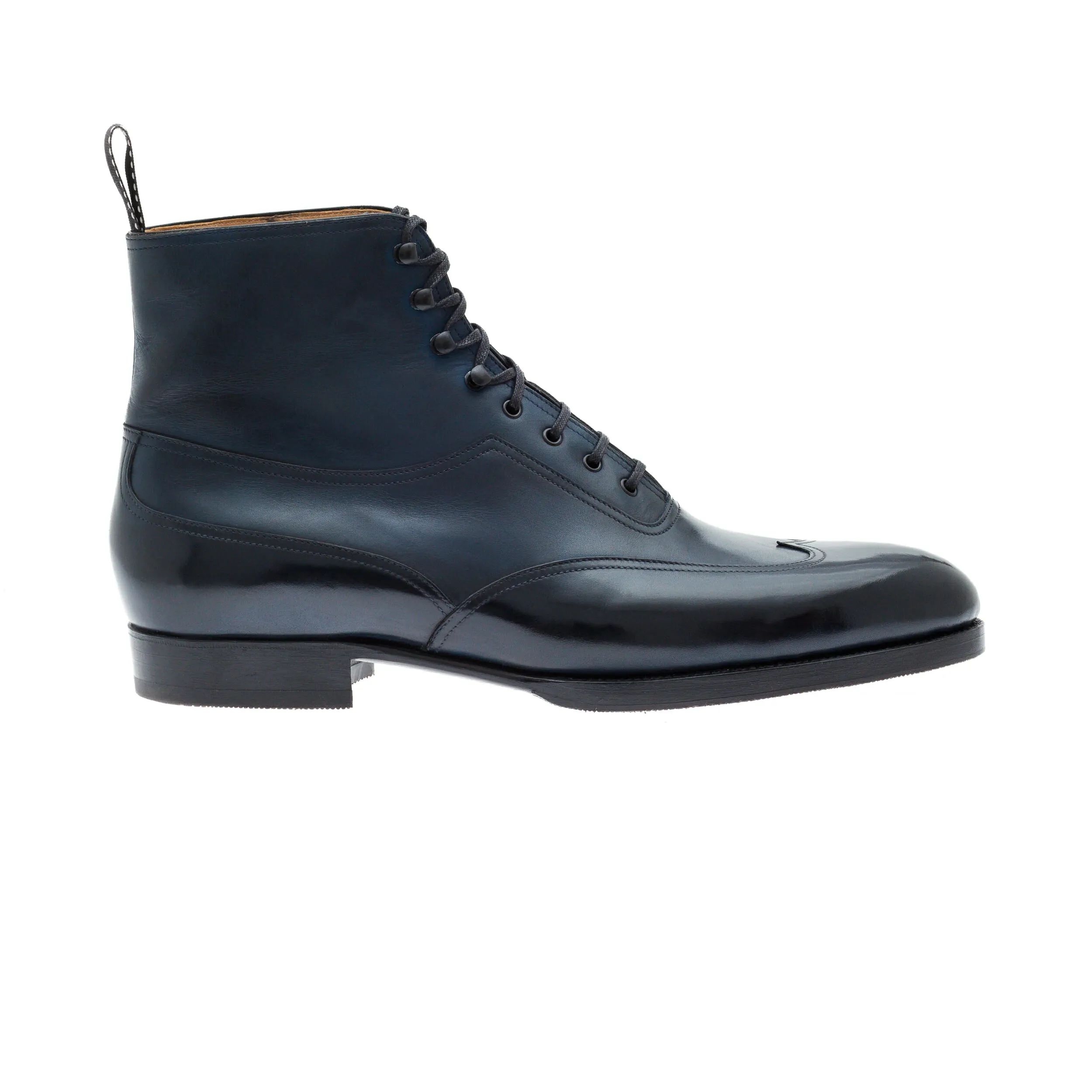 Navy Blue Leather Hendon Lace Up Boots sold by Costoso Italiano product image thumbnail 2