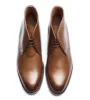 Height Increasing Tan Leather Fenland Lace Up Chukka Boots sold by Costoso Italiano