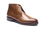 Height Increasing Tan Leather Fenland Lace Up Chukka Boots sold by Costoso Italiano