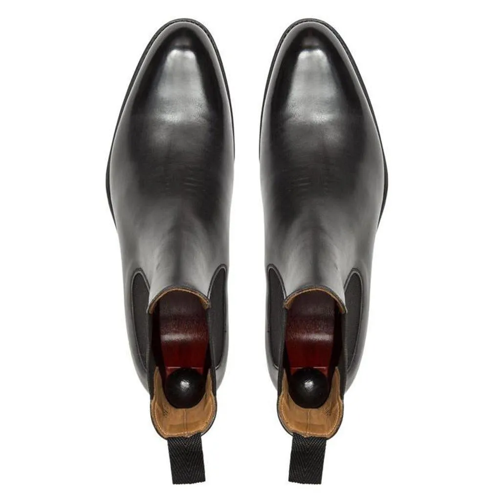 Flat Feet Shoes - Black Leather Fenland Slip On Chelsea Boots with Arch Support sold by Costoso Italiano product image thumbnail 3