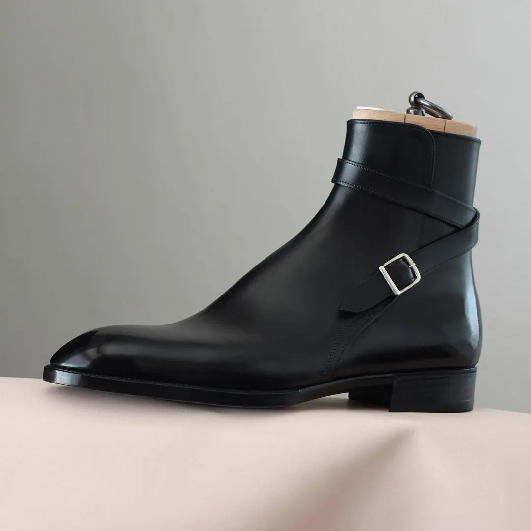 Luxury Edition - Artisian Made Black Italian Leather Thompson Slip On Jodhpur Boots - AW24 sold by Costoso Italiano