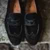 Black Suede Wingtip Loafers Shoe  - Summer 2024 Collection sold by Costoso Italiano