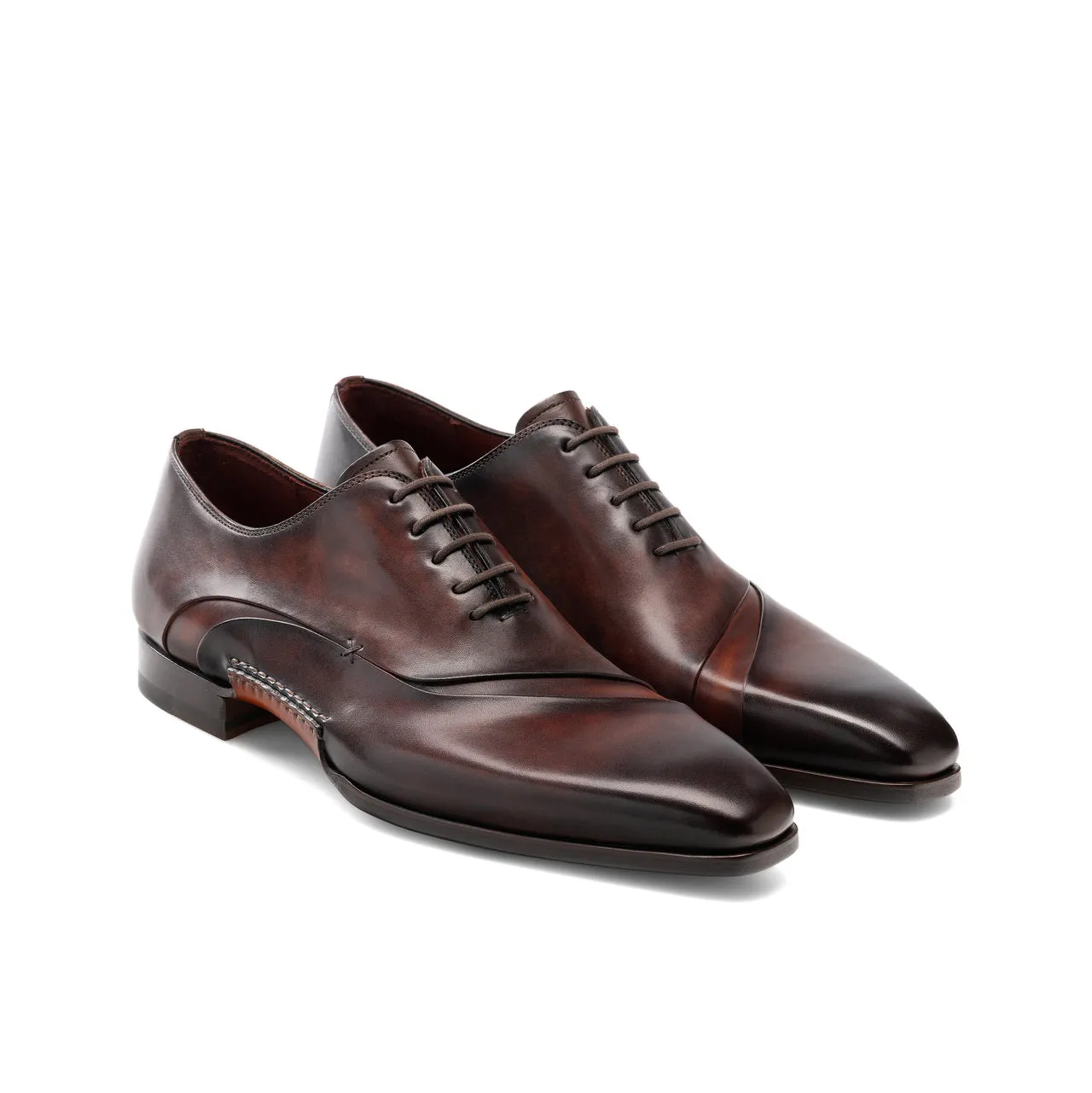 Height Increasing Brown Leather Coonamble Oxfords Shoes sold by Costoso Italiano