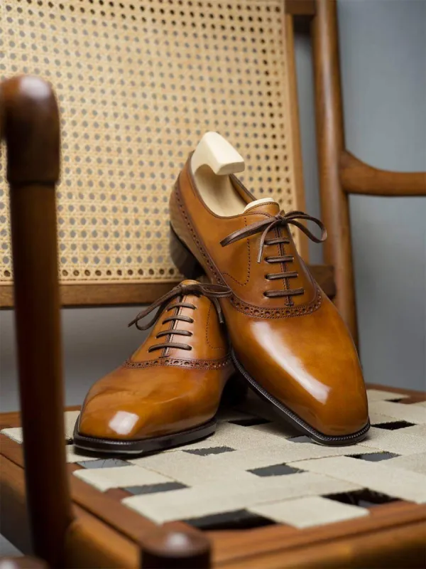 Tan Leather Maelis Oxfords - Formal Shoes sold by Costoso Italiano