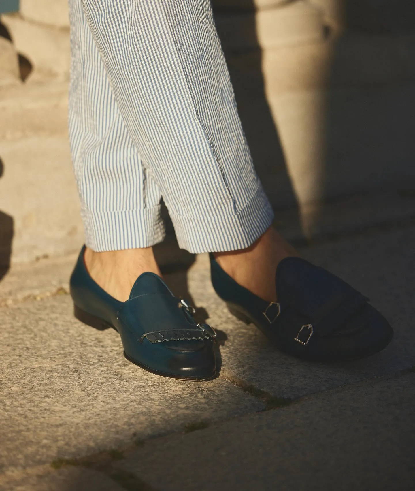 Blue Leather Immenso Buckle Monk Strap Shoe sold by Costoso Italiano product image thumbnail 2