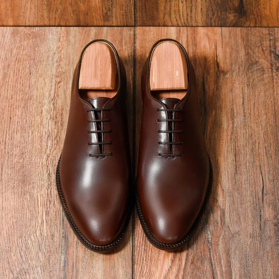 Height Increasing Brown Leather Drayton One Cut Oxfords - Formal Shoes sold by Costoso Italiano product image thumbnail 5