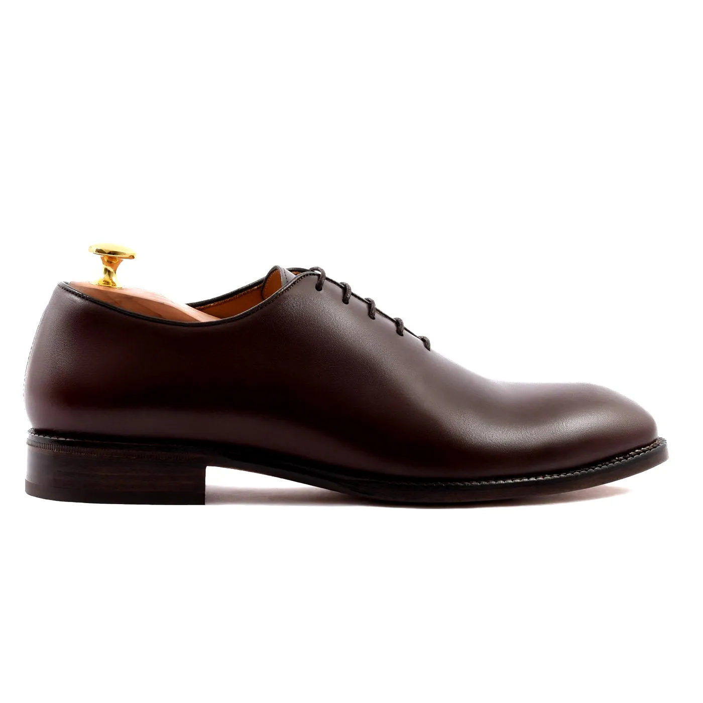 Height Increasing Brown Leather Drayton One Cut Oxfords - Formal Shoes sold by Costoso Italiano product image thumbnail 2