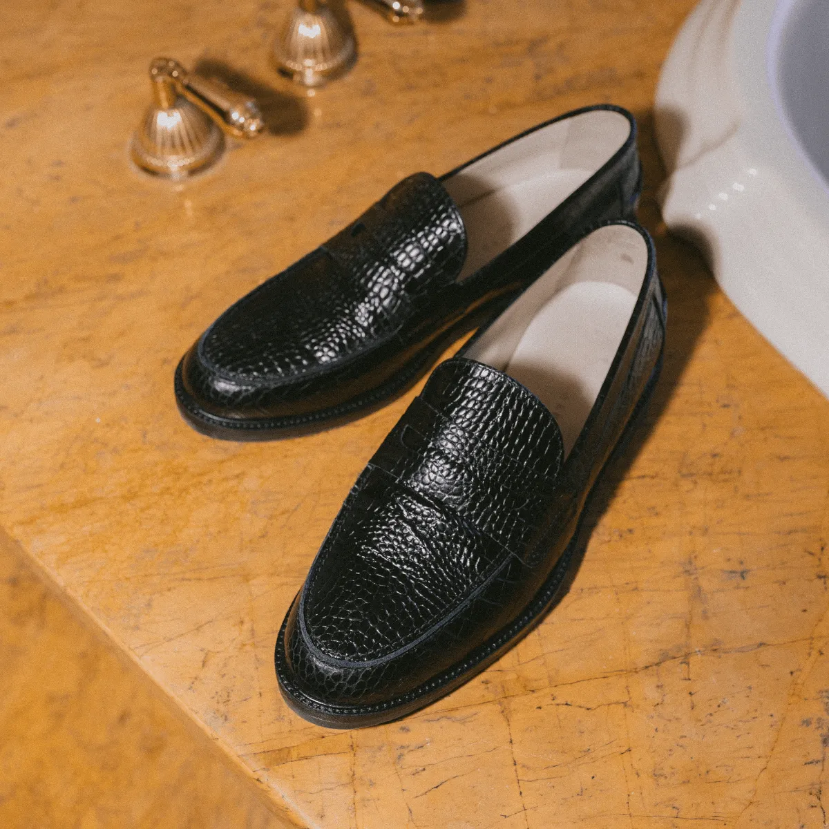 Black Leather Magia Horse Bit Loafers sold by Costoso Italiano