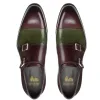 Brown and Green Leather Castle Monk Straps sold by Costoso Italiano