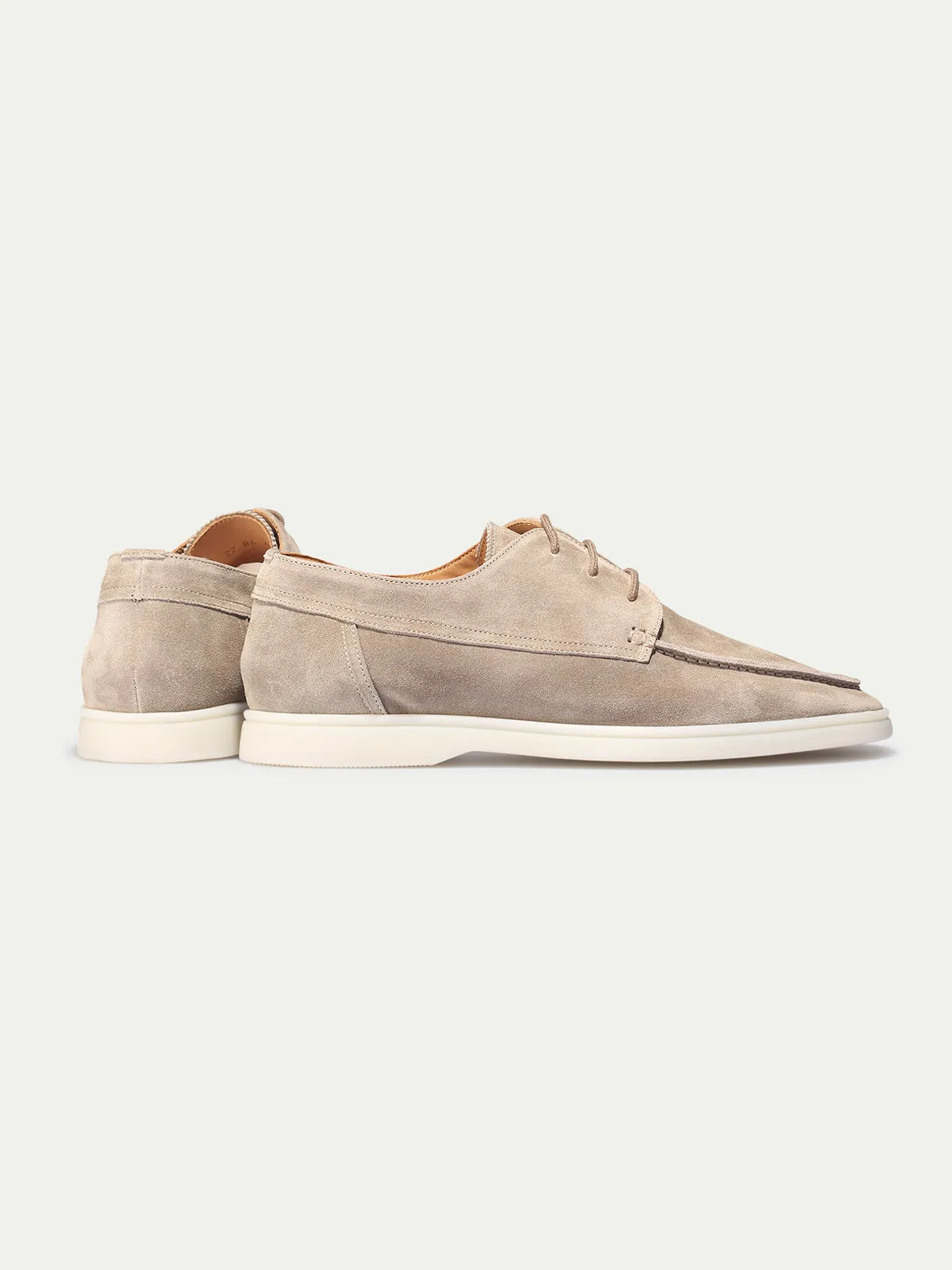Light Grey Suede Cenia Derby Shoes with White Sole - Summer 2024 Collection sold by Costoso Italiano product image thumbnail 4