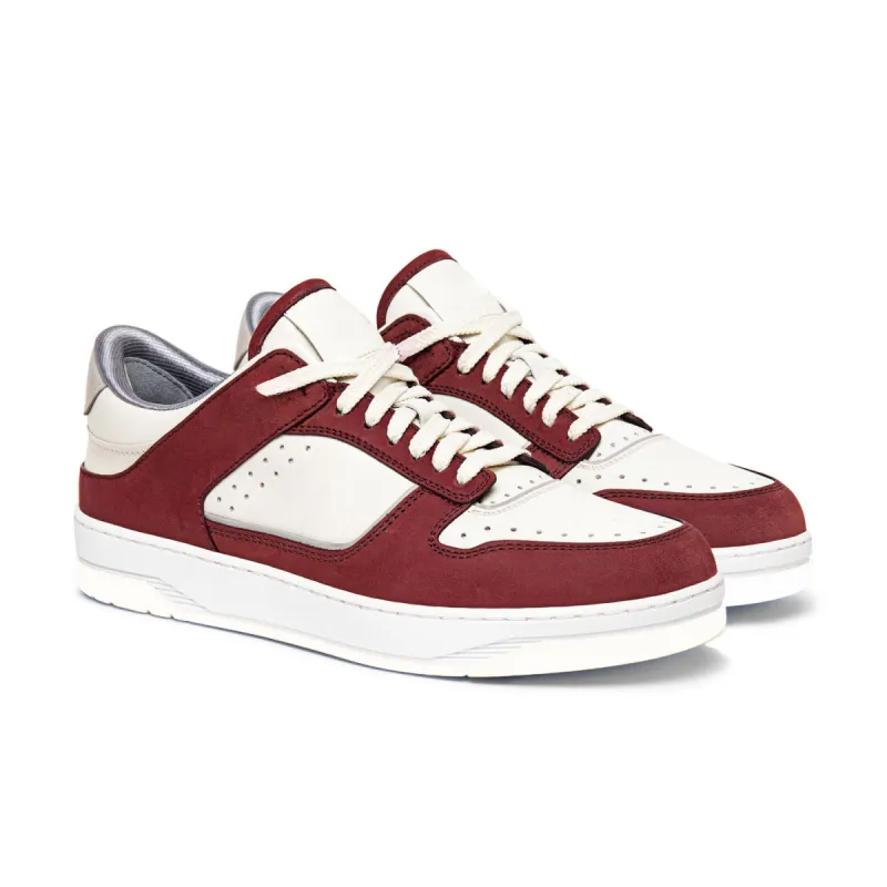 Red and White Leather Hayden Lace Up Sneakers - Summer 2024 Collection sold by Costoso Italiano