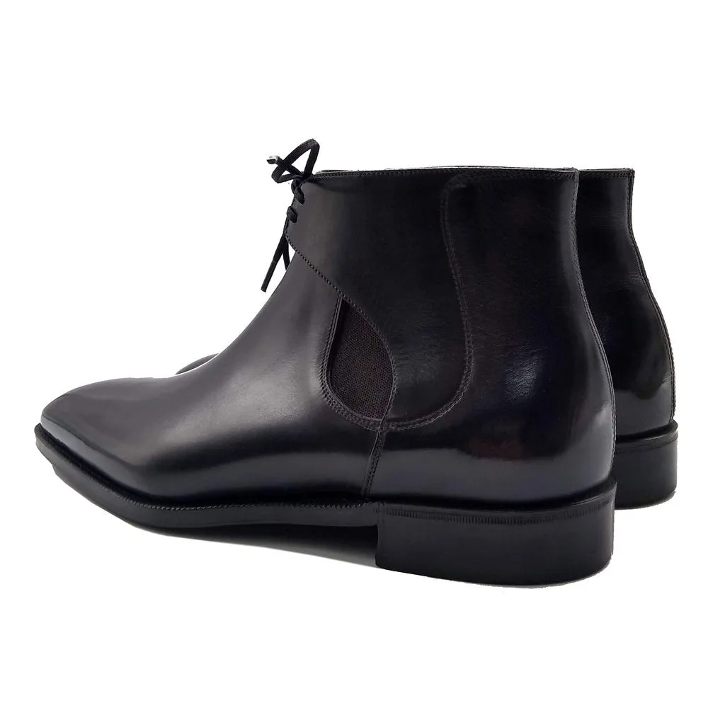Height Increasing Black Leather Cowra Chelsea Boots sold by Costoso Italiano product image thumbnail 4