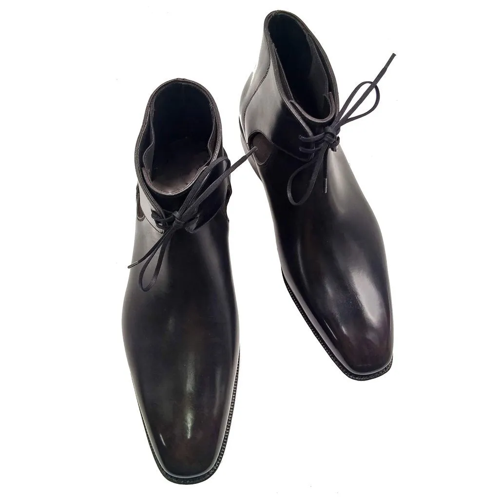 Height Increasing Black Leather Cowra Chelsea Boots sold by Costoso Italiano product image thumbnail 2
