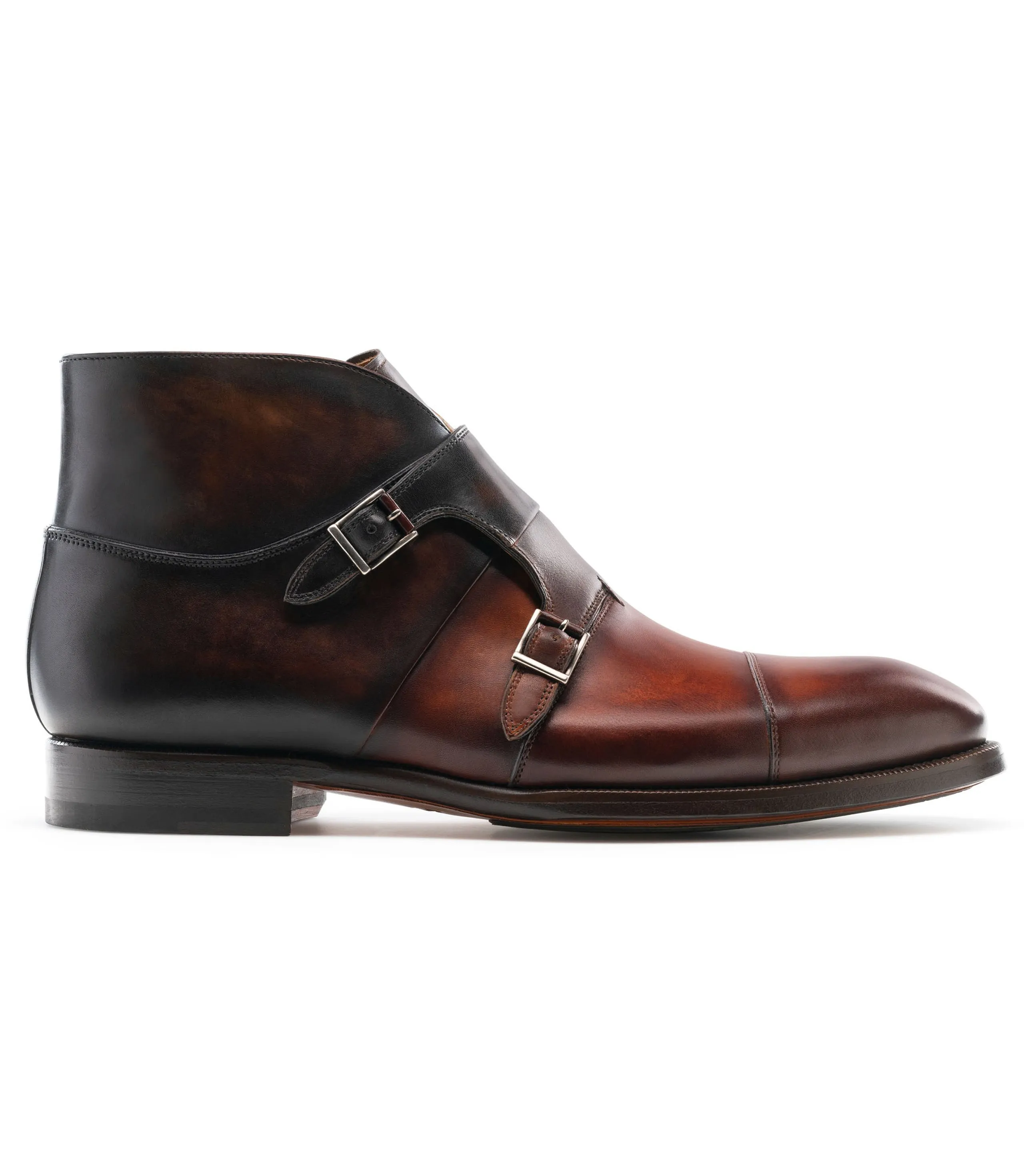 Height Increasing Brown Leather Ortigas Monk Strap Boots sold by Costoso Italiano product image thumbnail 2