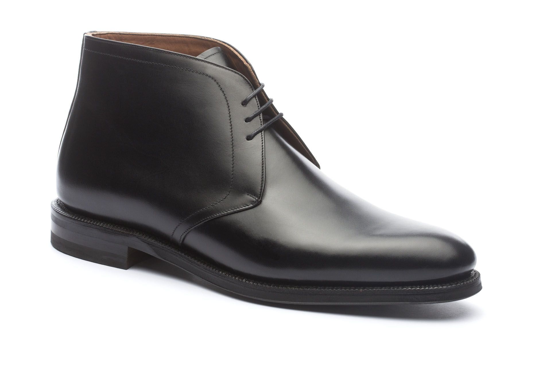 Black Leather Fylde Lace Up Chukka Boots sold by Costoso Italiano product image thumbnail 3