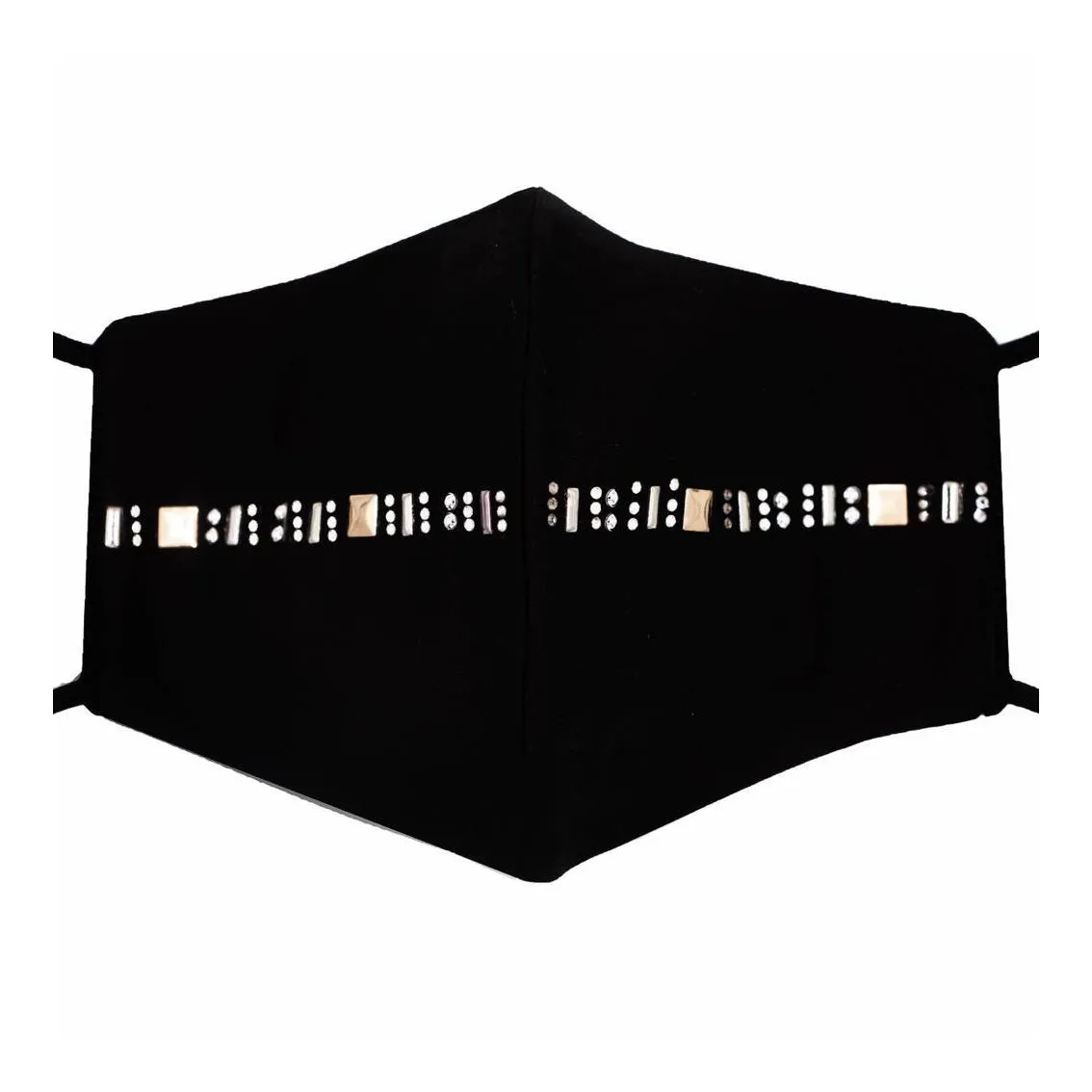 Black Silk Mask with Gold Metal Strip in Swarovski Crystals sold by Costoso Italiano product image thumbnail 3