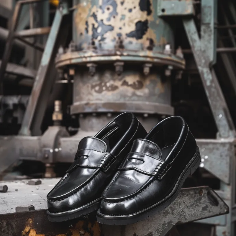 Black Classic Comfort  Leather Loafer Shoe  - Summer 2024 Collection sold by Costoso Italiano