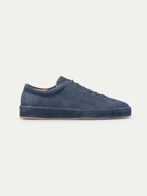 Steel Blue Suede Eirene Lace Up Sneakers - AW24 sold by Costoso Italiano