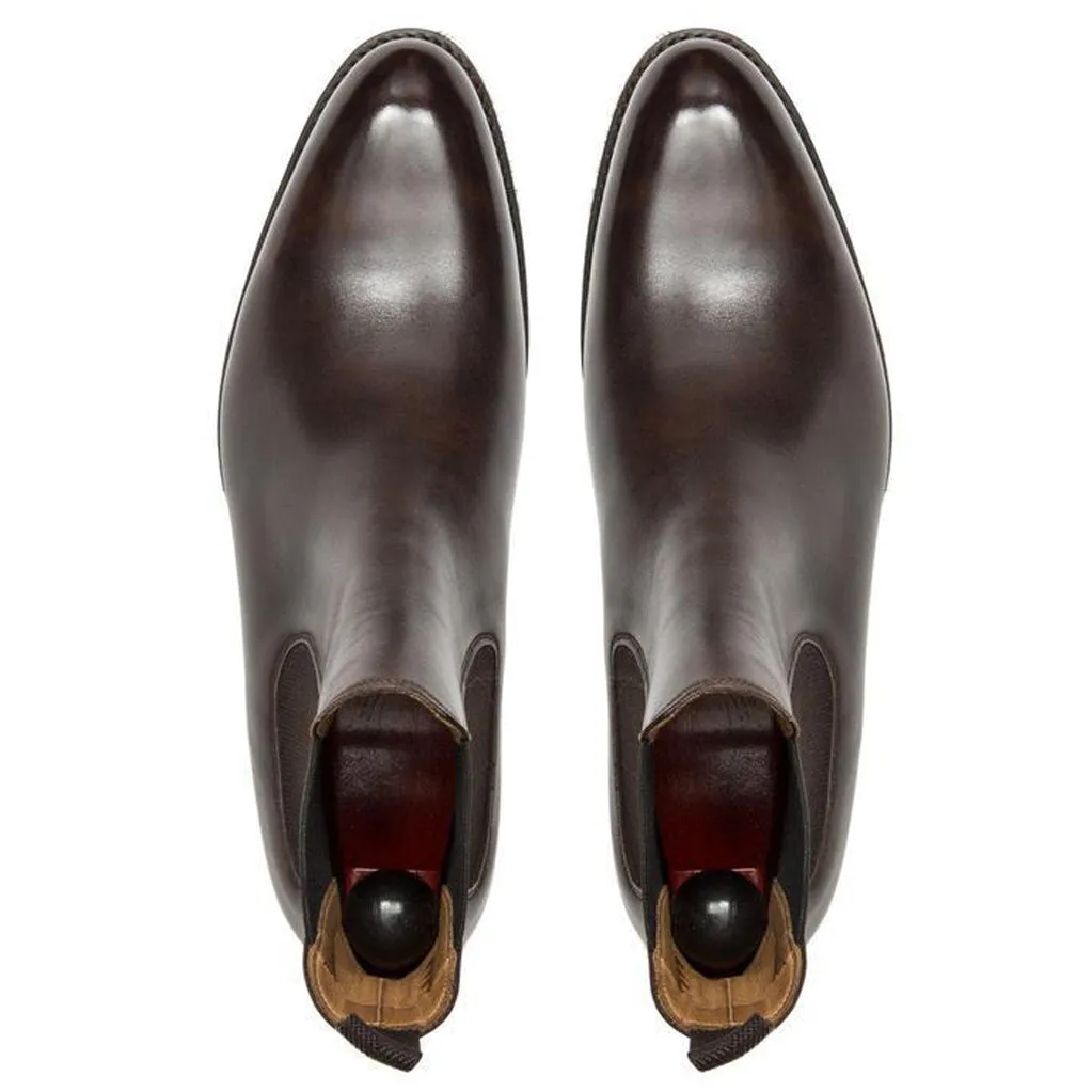 Height Increasing Brown Leather Fenland Slip On Chelsea Boots sold by Costoso Italiano product image thumbnail 2