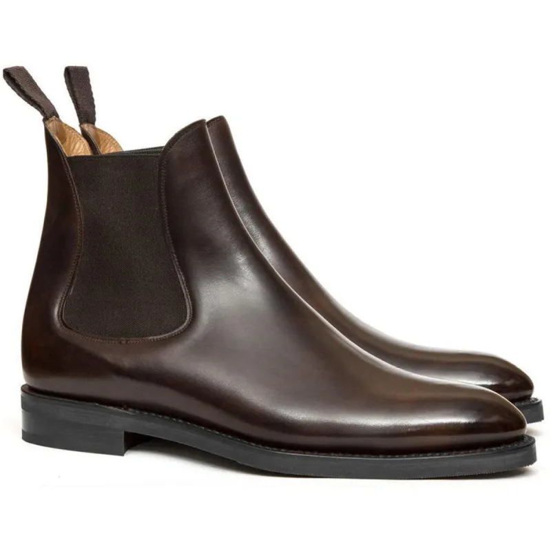 Height Increasing Brown Leather Fenland Slip On Chelsea Boots sold by Costoso Italiano