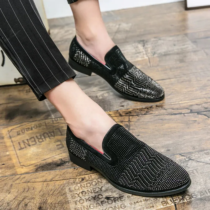 Black Leather Hand Work Zardozi Peshawari Loafers | Wedding Shoes for Groom | Shoes for Haldi Mehendi Sangeet sold by Costoso Italiano