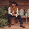 Brown Leather Blackwood Slip On Zipper Western Cowboy Boots - AW24 sold by Costoso Italiano